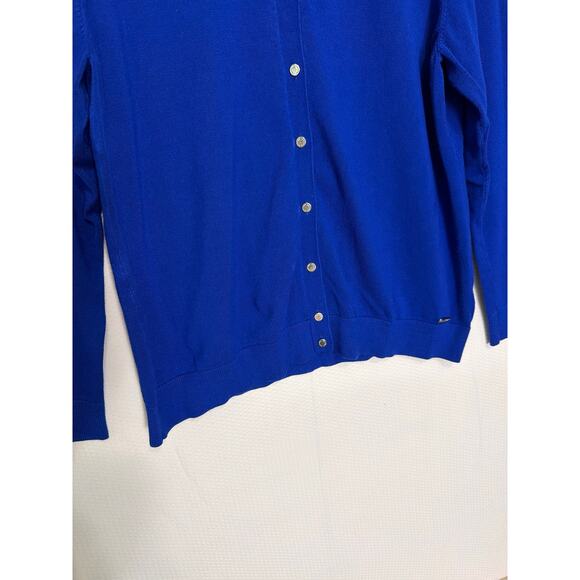 Calvin Klein Blue Button Front Cardigan Women’s XL Lightweight Sweater - Picture 3 of 9